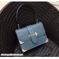 Fashion Prada Cahier Printed Leather Bag 1BA158 Baby Blue 2018
