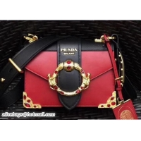 Low Price Prada Cahier Leather Shoulder Bag RongZhai 1BD103 Red 2018