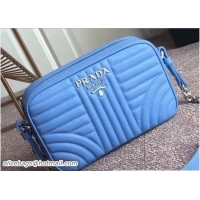 Most Popular Prada Diagramme Leather Cross-Body Bag 1BH083 Blue 2018