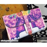 Classic Hot Hermes Gusset H Wallet Clutch Bag in Original Leather 408014 Elephant Mommy Purple