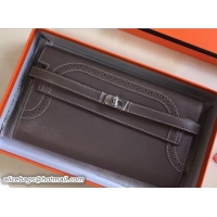 Grade Quality Hermes Lace Kelly Long Wallet in Swift Leather 411025 Etoupe