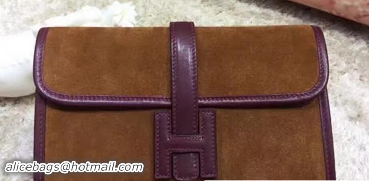 Good Looking Hermes Epsom Suede Patchwork Long Wallet Clutch Bag 41501 Purple