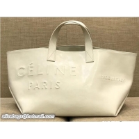 Best Price Celine Logo Made In Small Tote Bag in White Leather C80204 2018