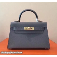 Popular Style Herme Kelly 20 Mini II Bag Original Epsom Leather 110505 Gray