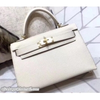 Trendy Design Herme Kelly 20 Mini II Bag Original Epsom Leather 110505 White