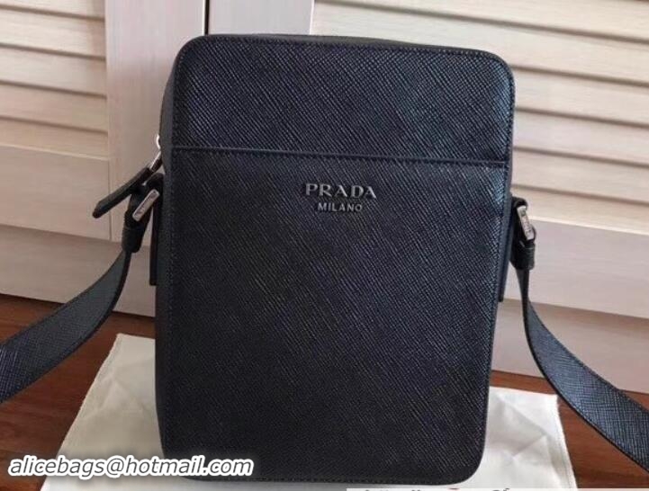 Discount Prada Saffiano Leather Shoulder Bag 2VH040 Black 2018