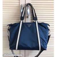 Unique Style Prada Nylon Tote Bag VA2096 Blue 2018