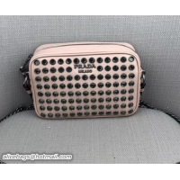 Stylish Prada Diagramme Shoulder Bag with Crystals 1BH103 Pink 2019