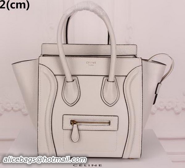 Best Celine Luggage Micro Tote Bag Original Leather CLY33081M OffWhite