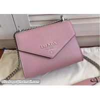 Super Quality Prada Monochrome Saffiano Leather Shoulder Bag 1BD127 Petal Pink