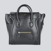 Celine Matte Paper Leather Handbag 98170 Black