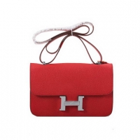 Hermes Constance Bag Togo Leather 1622L Red Silver