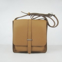 Hermes Light-Coffee Cow Leather Messenger Bags H2811