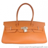 Hermes Birkin 42cm JPG Birkin Togo Leather Orange Bag Silver Hardware