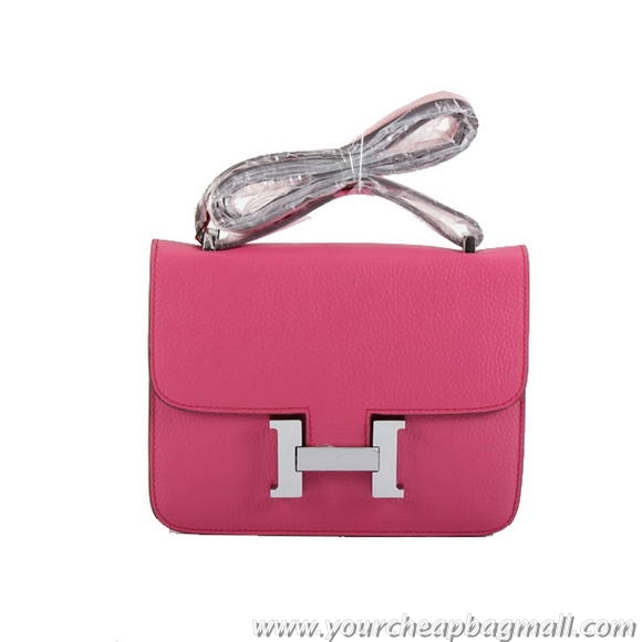 Hermes Togo Leather Constance Bag 1622S Plum Silver