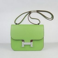 Hermes Constance Bag Green Oxhide Leather Silver