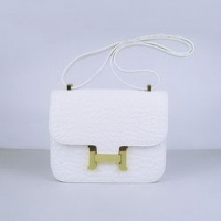 Hermes Constance Bag White Oxhide Stone Veins Leather Gold
