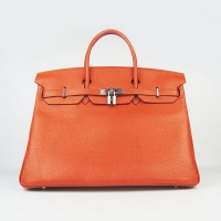 Hermes Birkin 40CM Togo Bag Orange 6099 Silver