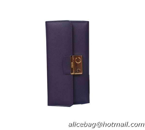 Prada Original Soft Leather Bi-fold Wallet 1M1037 Purple