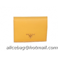 Prada Saffiano Leather Bi-Fold Wallet 1M0204 Yellow