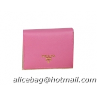 Prada Saffiano Leather Bi-Fold Wallet 1M0204 Deep Pink