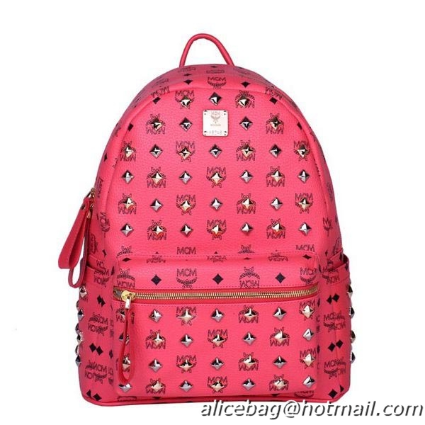 MCM Stark Studded Medium Backpack MC2089 Light Red