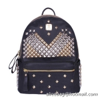 MCM Medium Stark Front Studs Backpack MC4237 Black