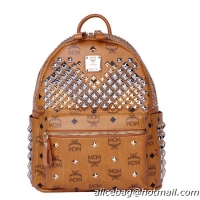 MCM Small Stark Front Studs Backpack MC4237S Wheat