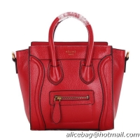 Celine Luggage Nano Bag Grainy Leather C106 Red