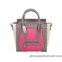 Celine Luggage Nano Bag Original Leather 88023 Rosy&Grey