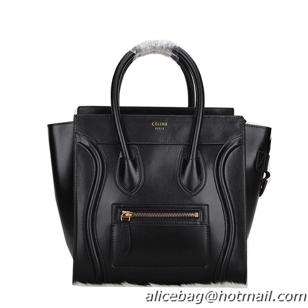 Celine Luggage Micro Handbags Smooth Leather C107 Black