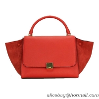 Celine Trapeze Bag Nubuck Leather CL88037 Red