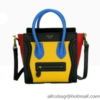 Celine Luggage Nano Bag Smooth Leather CL88029 Yellow&Black&Red