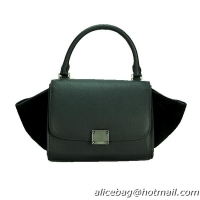 Celine Nano Trapeze Bag Nubuck Leather C88038 Black