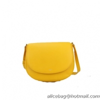 Celine Trotteur Handbag Natural Calfskin Leather 174053 Yellow