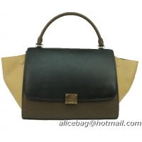 Celine Nubuck Leather Trapeze Bag CL88037 Black&Apricot