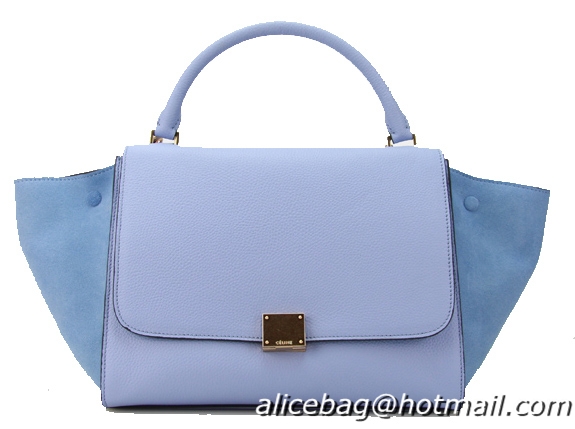 Celine Nubuck Leather Trapeze Bag CL88037 Light Blue