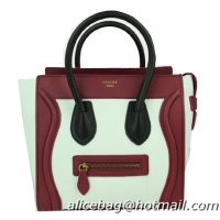 Celine Luggage Micro Bag Original Leather CL88023 Maroon&White