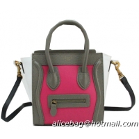 Celine Luggage Nano Bag Original Leather CL88029 Rosy&Grey&White