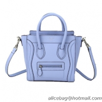 Celine Luggage Nano Bag Grainy Leather CL88029 Light Blue