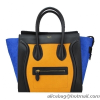 Celine Luggage Mini Bag Horsehair CL88022 Yellow&Blue&Black