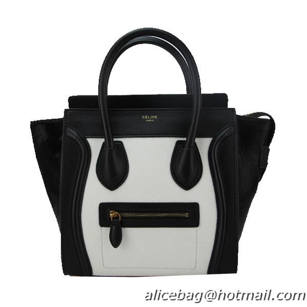 Celine Luggage Micro Bag Horsehair CL88023 Black&White