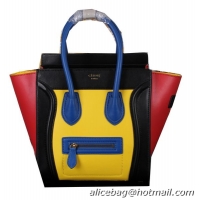 Celine Luggage Micro Bag Original Calfskin Leather C3308 Yellow&Black&Red