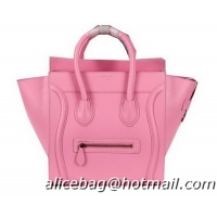 Celine Luggage Mini Boston Tote Bags Ferrari Leather CL3308 Pink