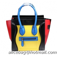 Celine Luggage Micro Handbags Calf Leather C107 Yellow&Black&Red