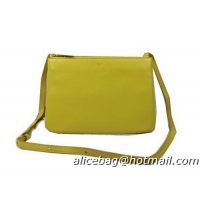 Celine Trio Original Leather Shoulder Bag C98318 Yellow