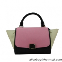 Celine mini Trapeze Bag Original Leather 88038 Pink&Black&White