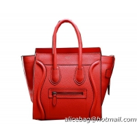 Celine Luggage Micro Boston Bag Clemence Leather 3307 Red