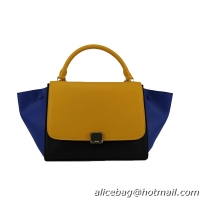Celine Trapeze Bag Calfskin & Nubuck Leather 88037 Yellow&Black&Blue