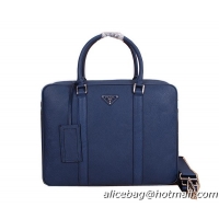 Prada Original Leather Briefcase P8686 Blue